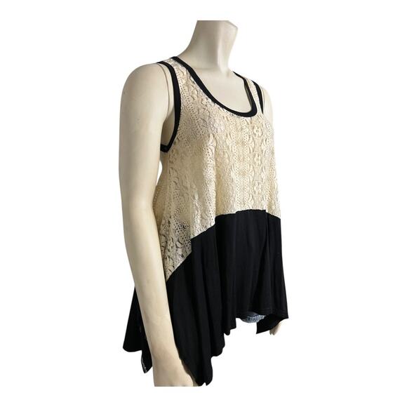 Valija Open Lace Tank Top Boho Blouse Shirt Cottage Indie Fairy Festival Hippie - Picture 2 of 7